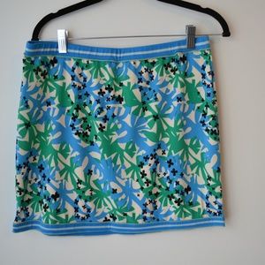 Max Studio Blue and Green Floral Mini Skirt